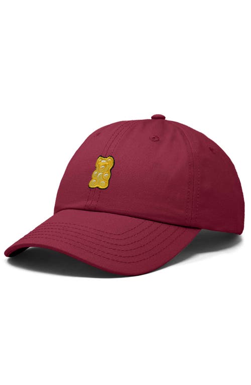Dalix Yellow Gummy Embroidered Dad Cap In Maroon