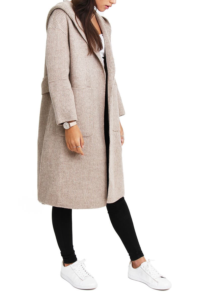 BELLE AND BLOOM Walk This Way Wool Blend Coat, Main, color, BEIGE