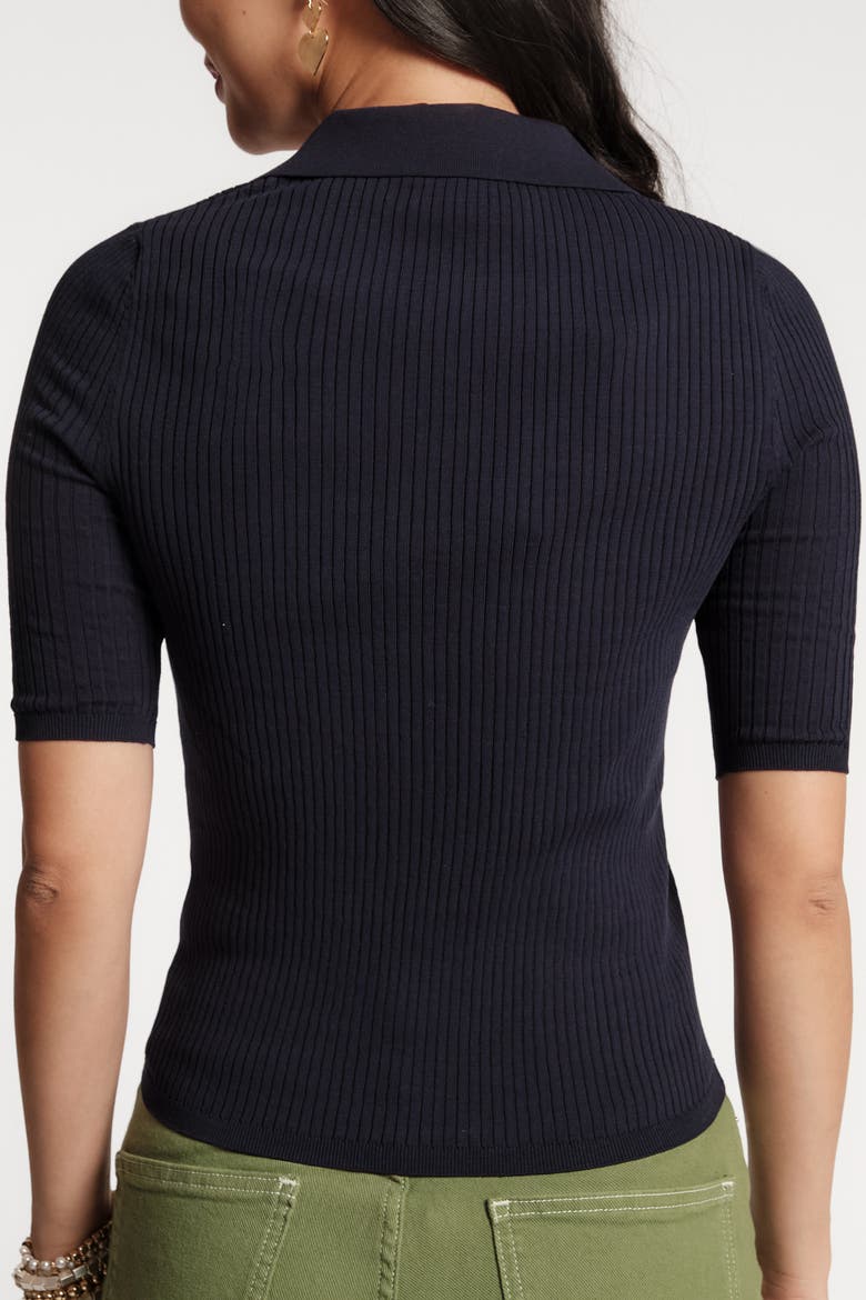 Krissy Polo Rib Knit, Alternate, color, Navy