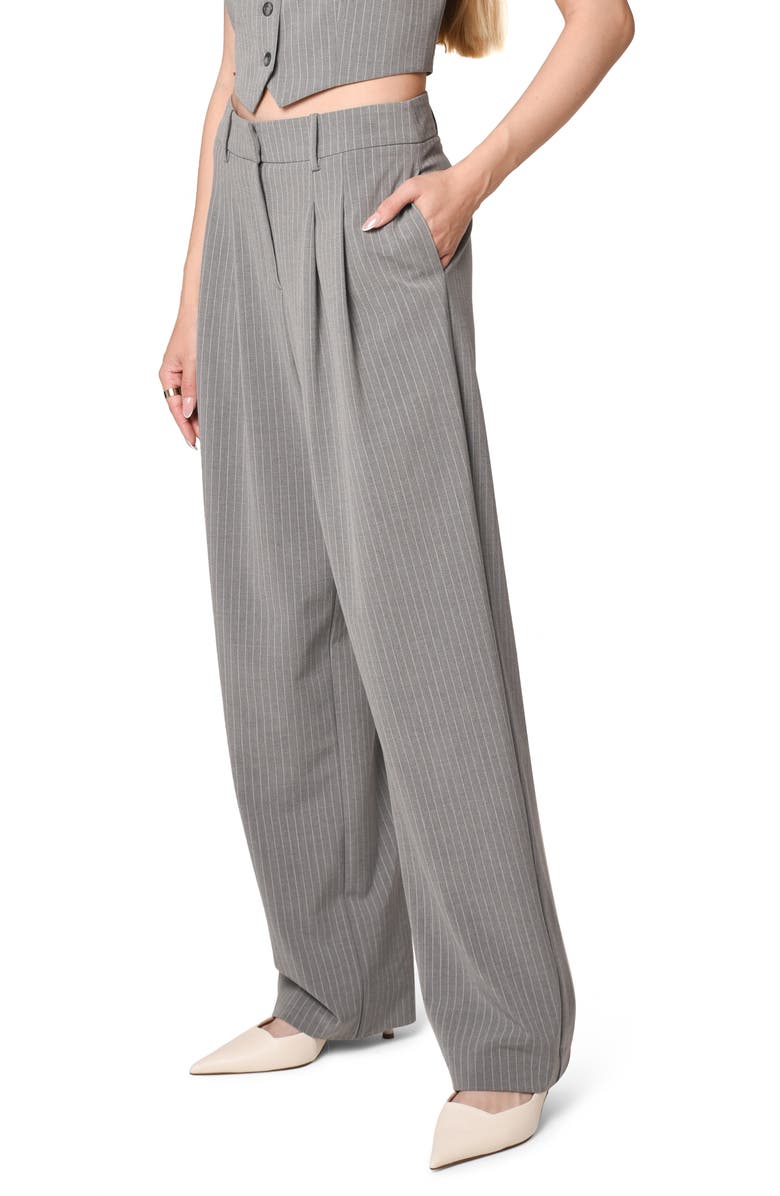 WAYF Icon Pinstripe Straight Leg Trousers, Alternate, color,