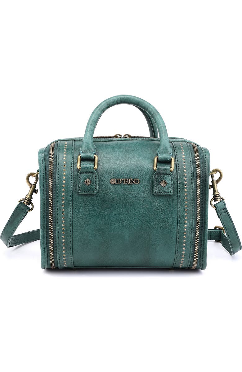 OLD TREND Mini Trunk Leather Crossbody Bag, Main, color, Vintage Green
