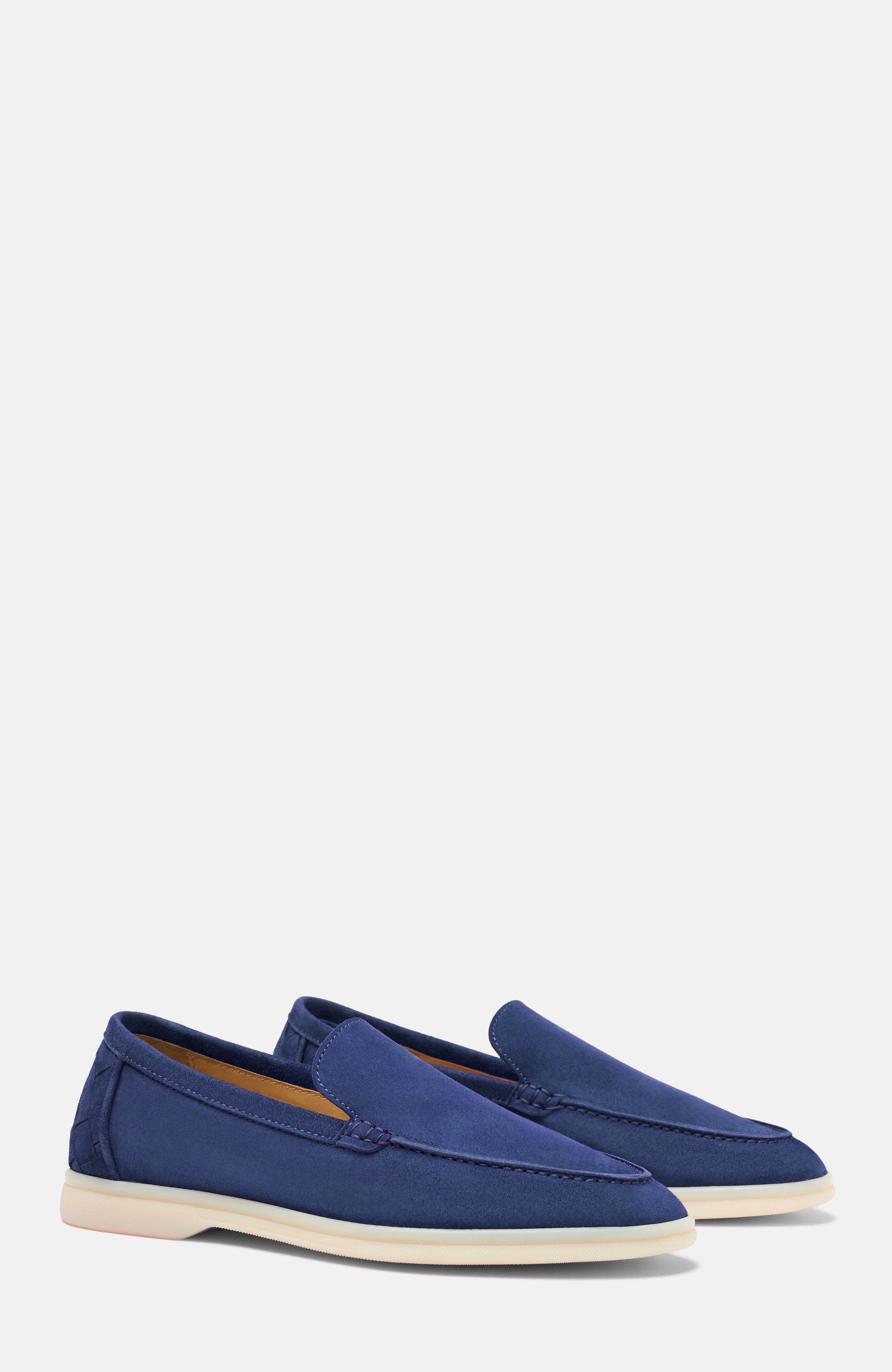 Ludovico Woven Loafers, Alternate, color, Indigo - Suede
