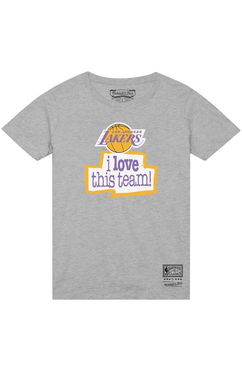 Mitchell & Ness Men's Mitchell & Ness Heather Gray Los Angeles Lakers I Love This Team T-Shirt, Alternate, color, Heather Gray