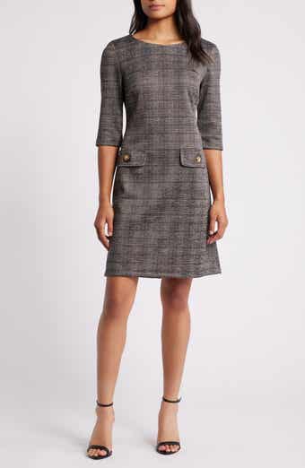 Plaid Knit A-Line Dress