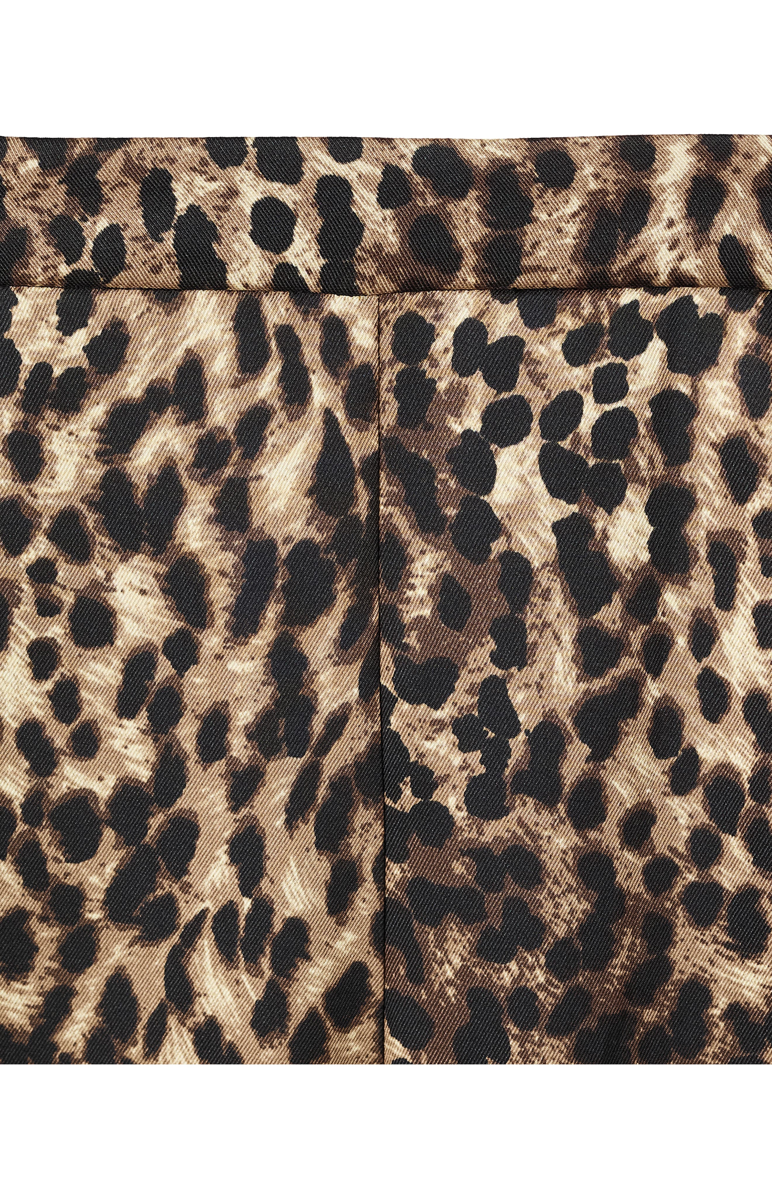 Leopard Print Satin Straight Leg Jeans - image 2