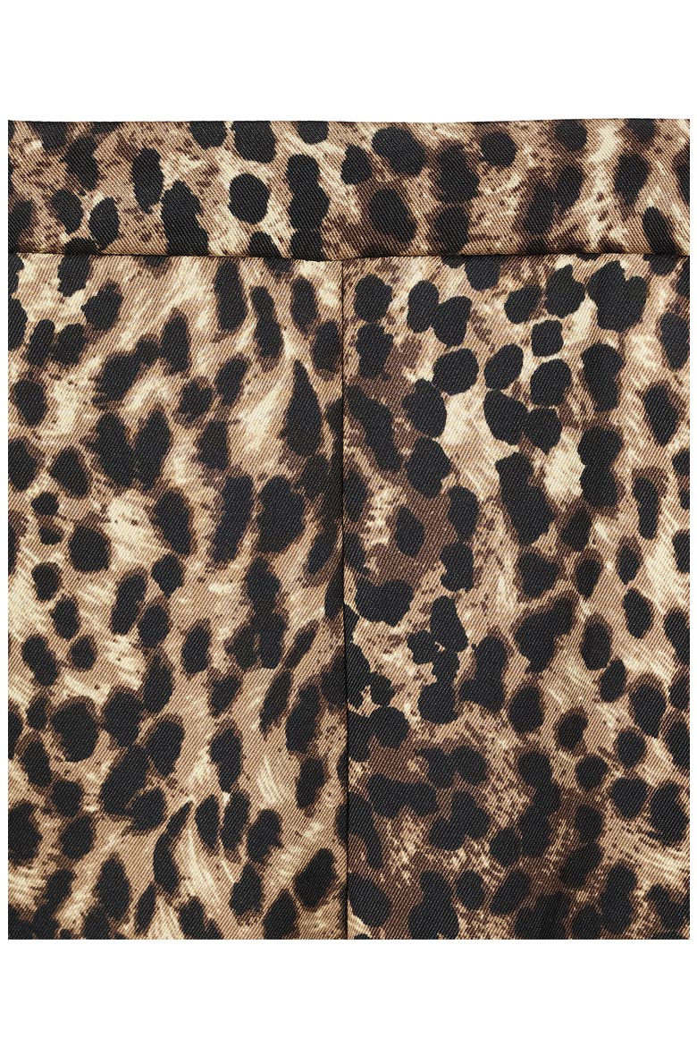 Leopard Print Satin Straight Leg Jeans, Alternate, color, BROWN