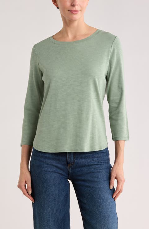 Ribbed High-Low Cotton Shirt