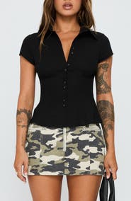 Princess Polly Cottesloe Fitted Button-Up Shirt