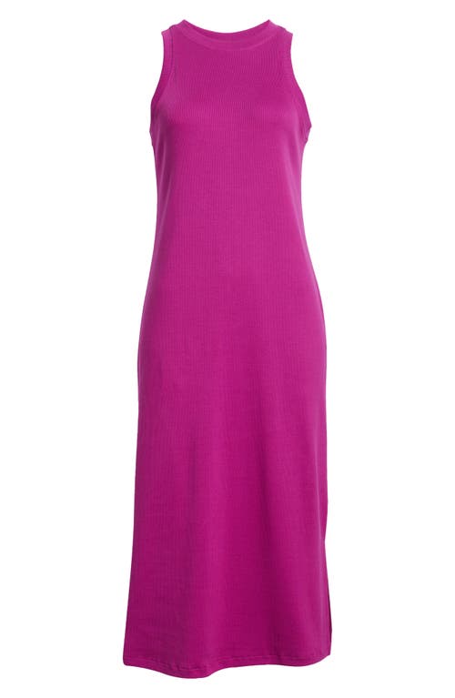 Nordstrom Stretch Cotton Ribbed Tank Dress In Pink Wild Aster