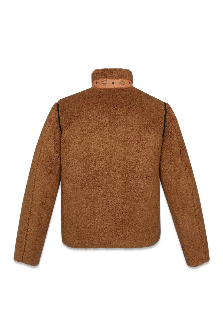 Fleece Jacket w/ Detachable Sleeves in Faux Fur, Alternate, color, Cognac