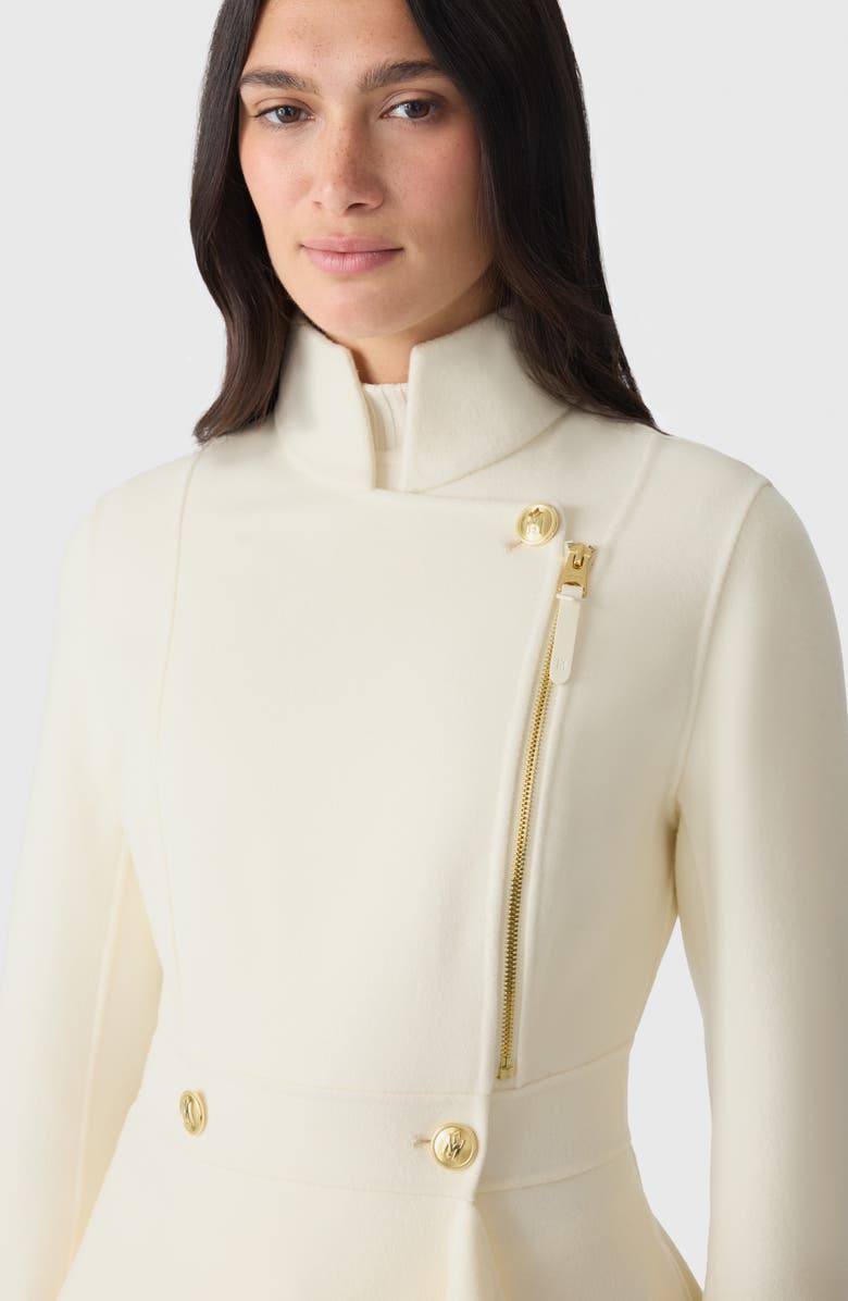 Mackage Annia Asymmetric Wool Double Face Coat, Alternate, color, Cream