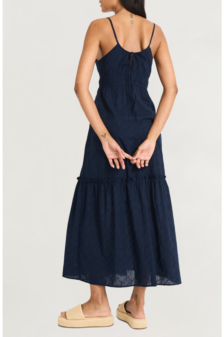 Smocked Waist V-Neck Dress, Alternate, color, NAVY BLAZER