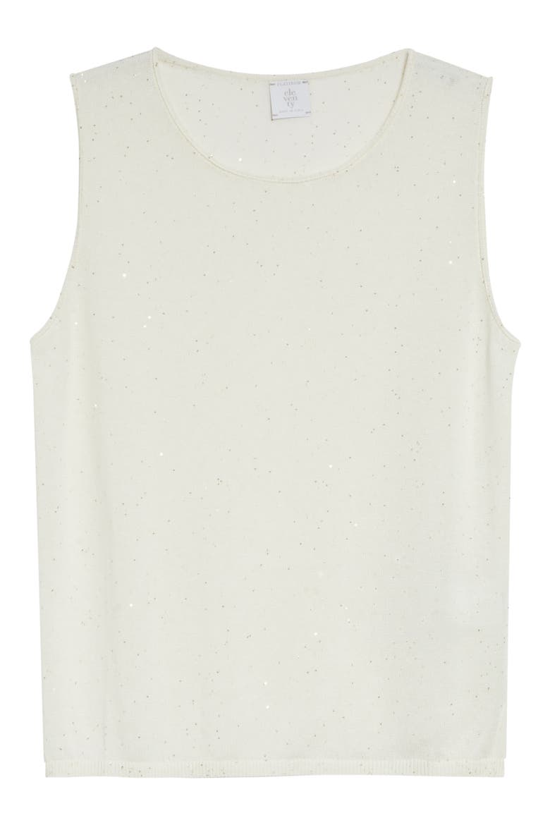 Sequin Embellished Silk & Cotton Sweater Vest, Alternate, color, 00 IVORY