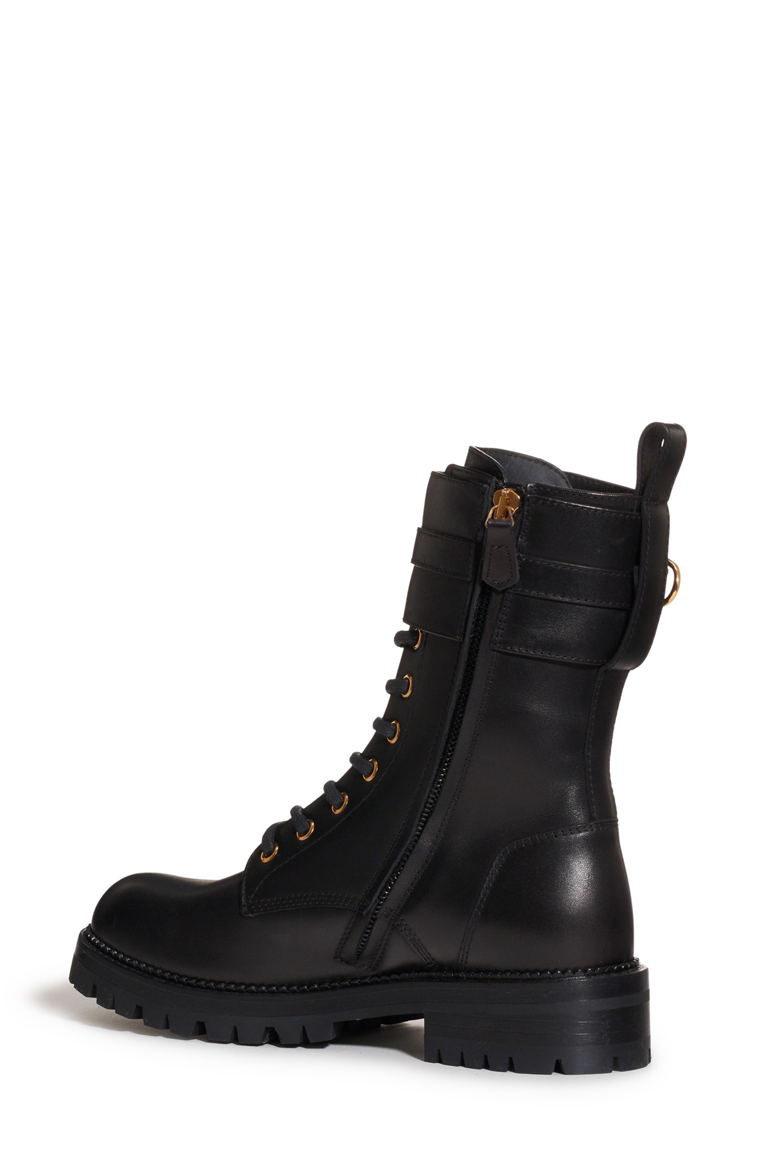 Versace Safety Pin Combat Boot, Alternate, color, 