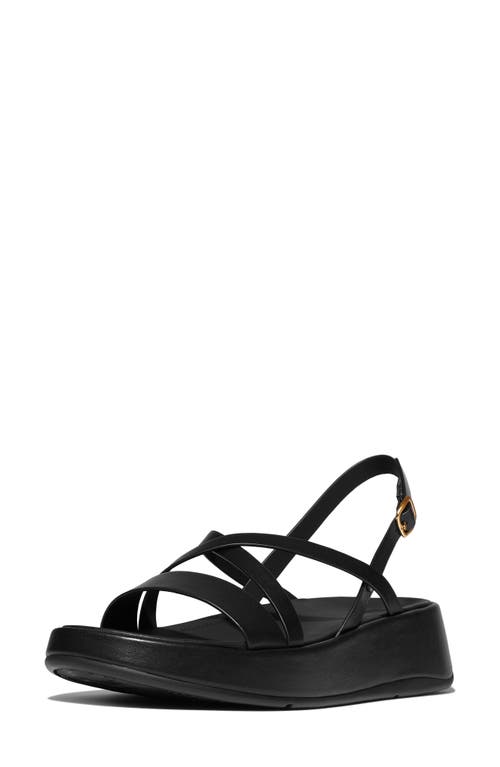 Fitflop F-mode Slingback Platform Wedge Slide Sandal In All Black
