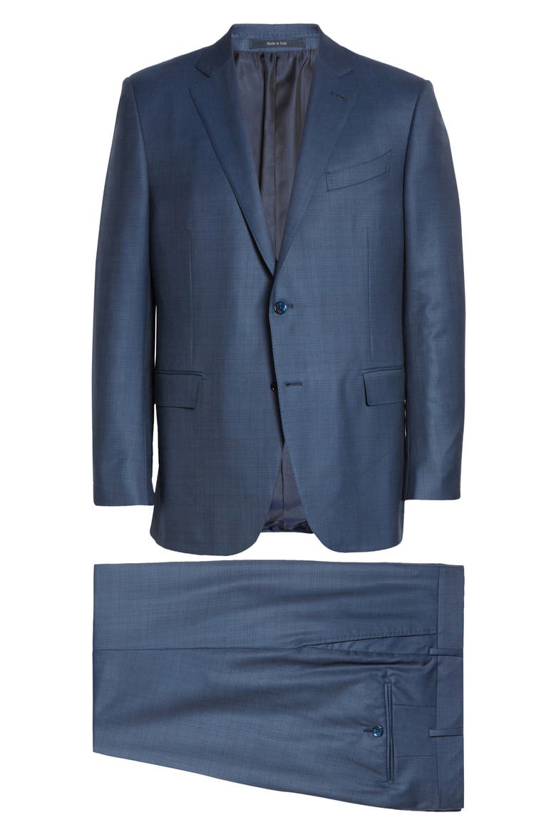 Ermenegildo Zegna Milano Classic Fit Plaid Wool Suit, Main, color, BLUE