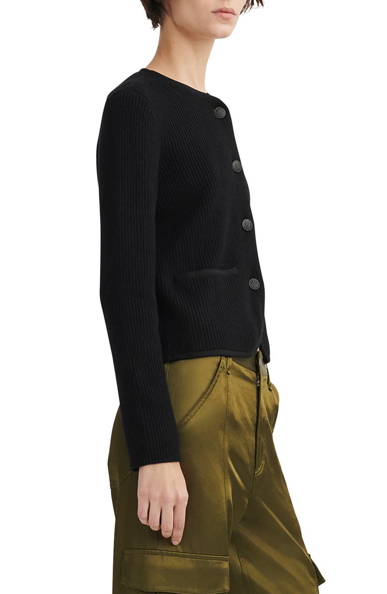 rag & bone Nancy Rib Merino Wool Blend Cardigan, Alternate, color, 