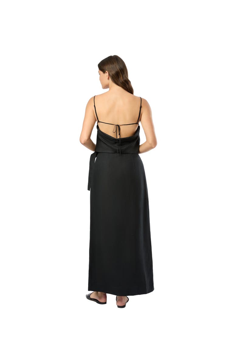 Onia Air Linen Maxi Wrap Skirt, Alternate, color, Black