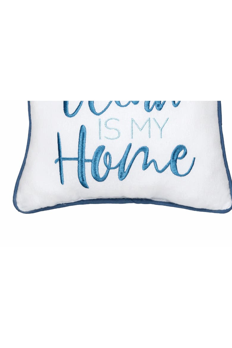Ocean Is My Home Small/Petite Accent Pillow, 10" x 10", Alternate, color, White