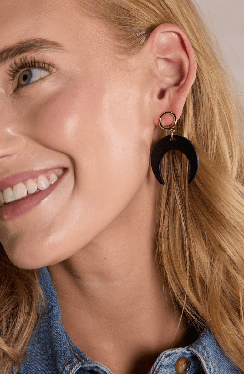 Nickel & Suede CeCe Earrings, Alternate, color, Black
