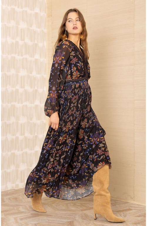 Hale Bob Alisson Chiffon Maxi Dress In Black