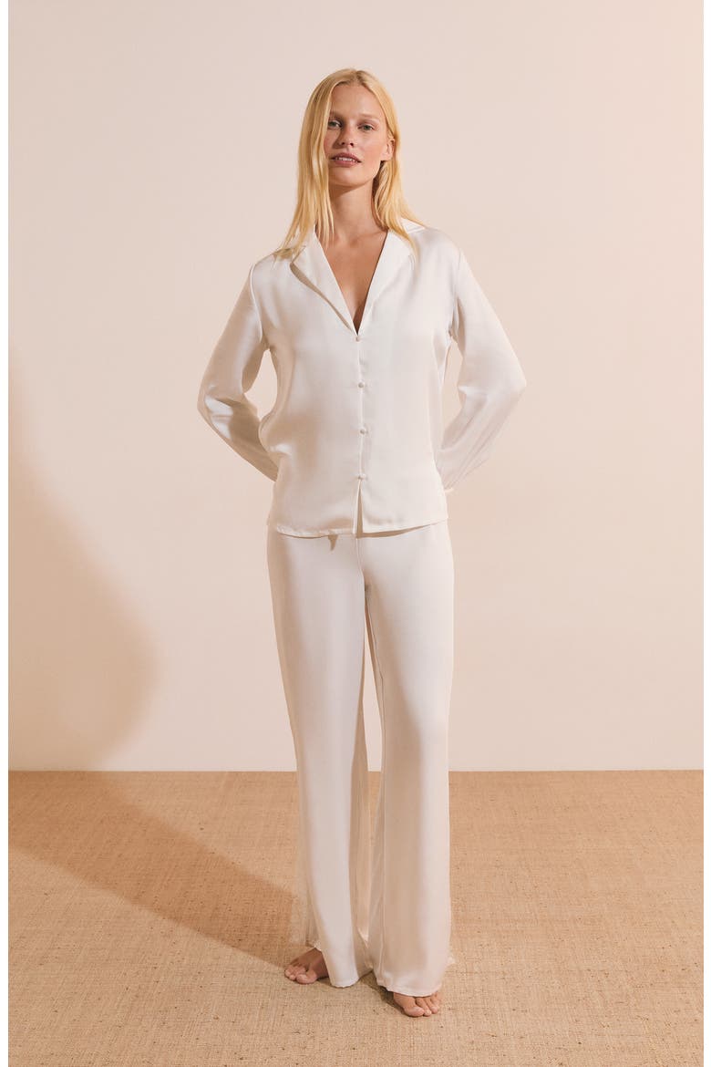 Bridal Bliss Satin Sleep Top, Alternate, color, WHITE