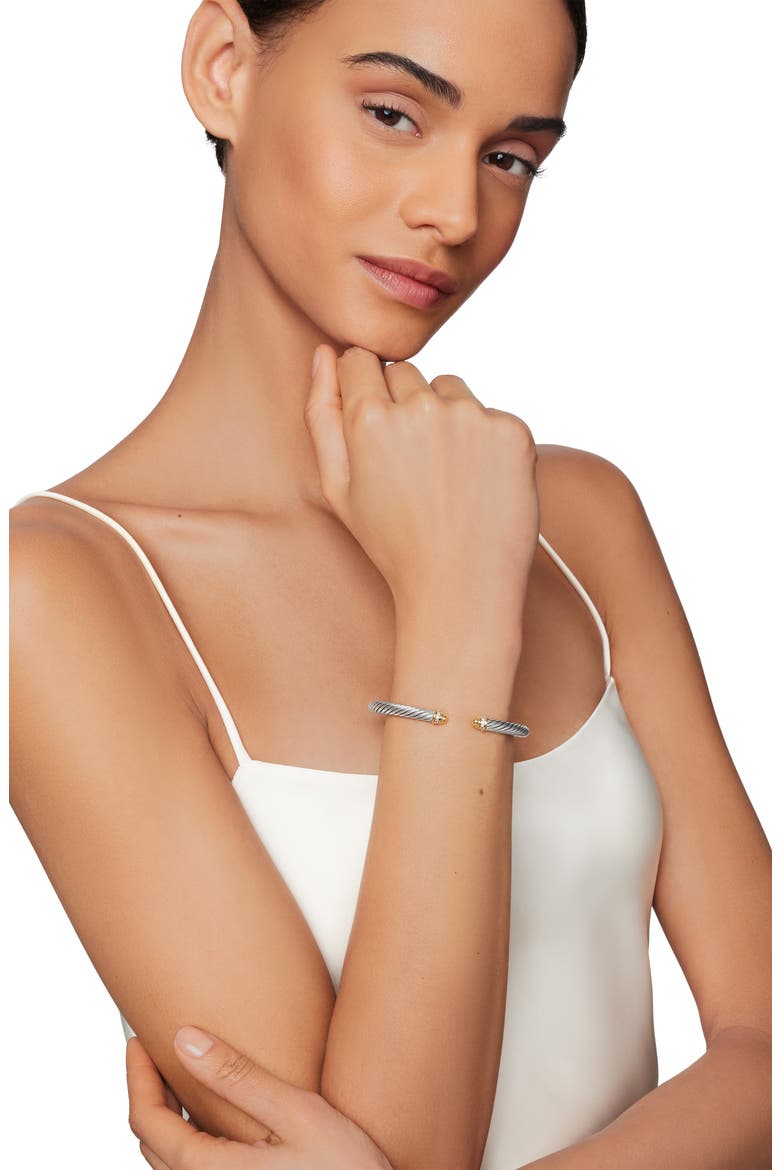 Cable Classics Bracelet with 18K Gold Domes & Diamonds, 5mm, Alternate, color, GOLD DOME