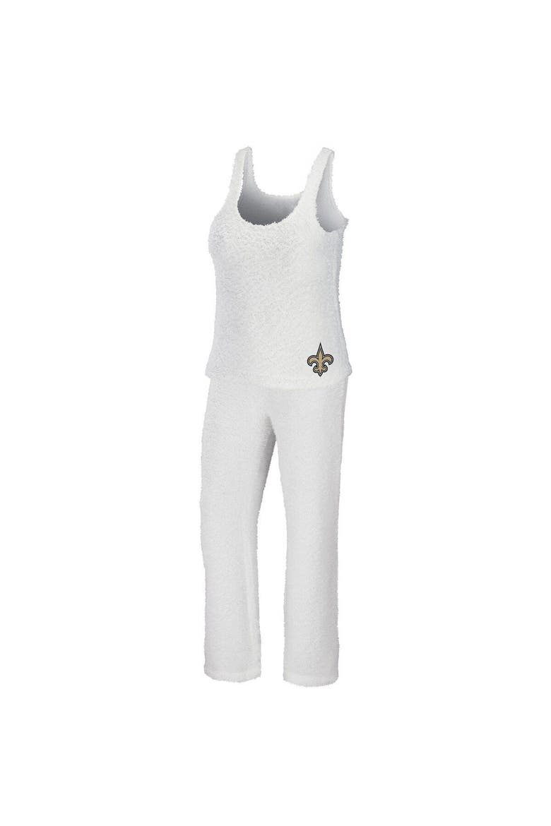 Women's WEAR by Erin Andrews Cream New Orleans Saints Cozy Scoop Neck Tank Top & Pants Sleep Set, Main, color, Cream