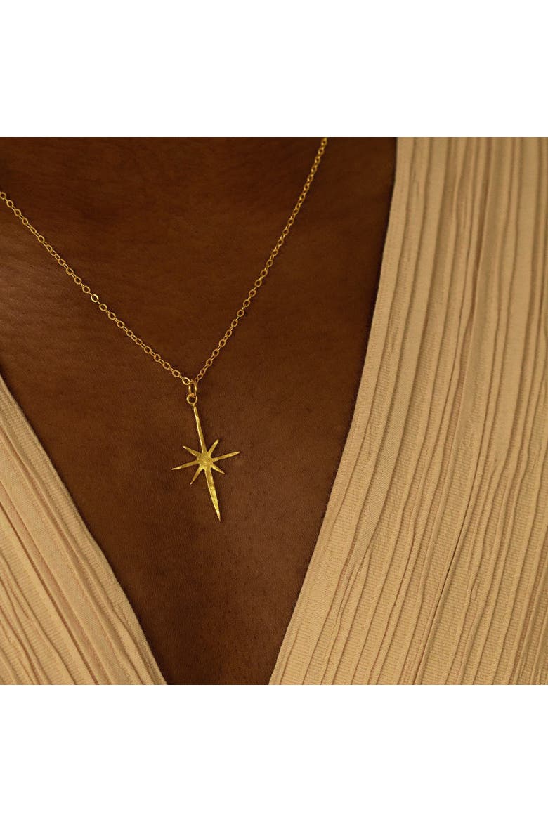 Northern Star Necklace, Alternate, color, Brass