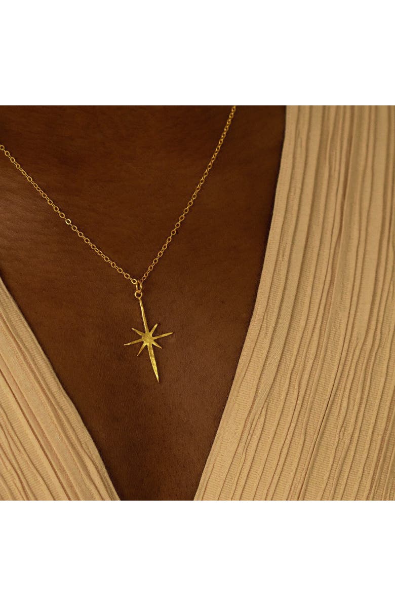Ottoman Hands Northern Star Necklace, Alternate, color, Brass