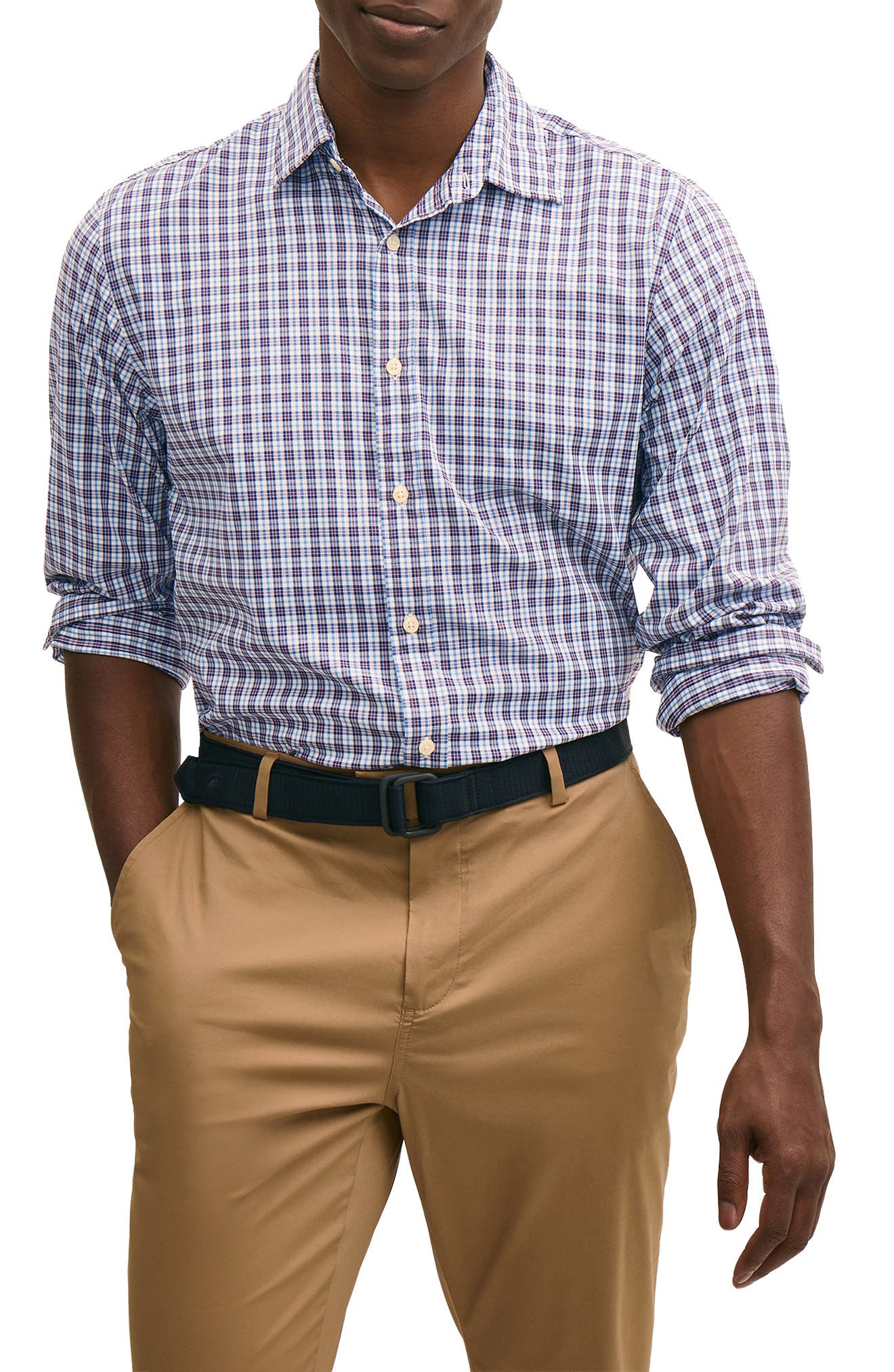 selected WHITE NAVY CHECKERED