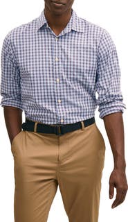 Brooks Brothers Plaid Performance Oxford Dress Shirt