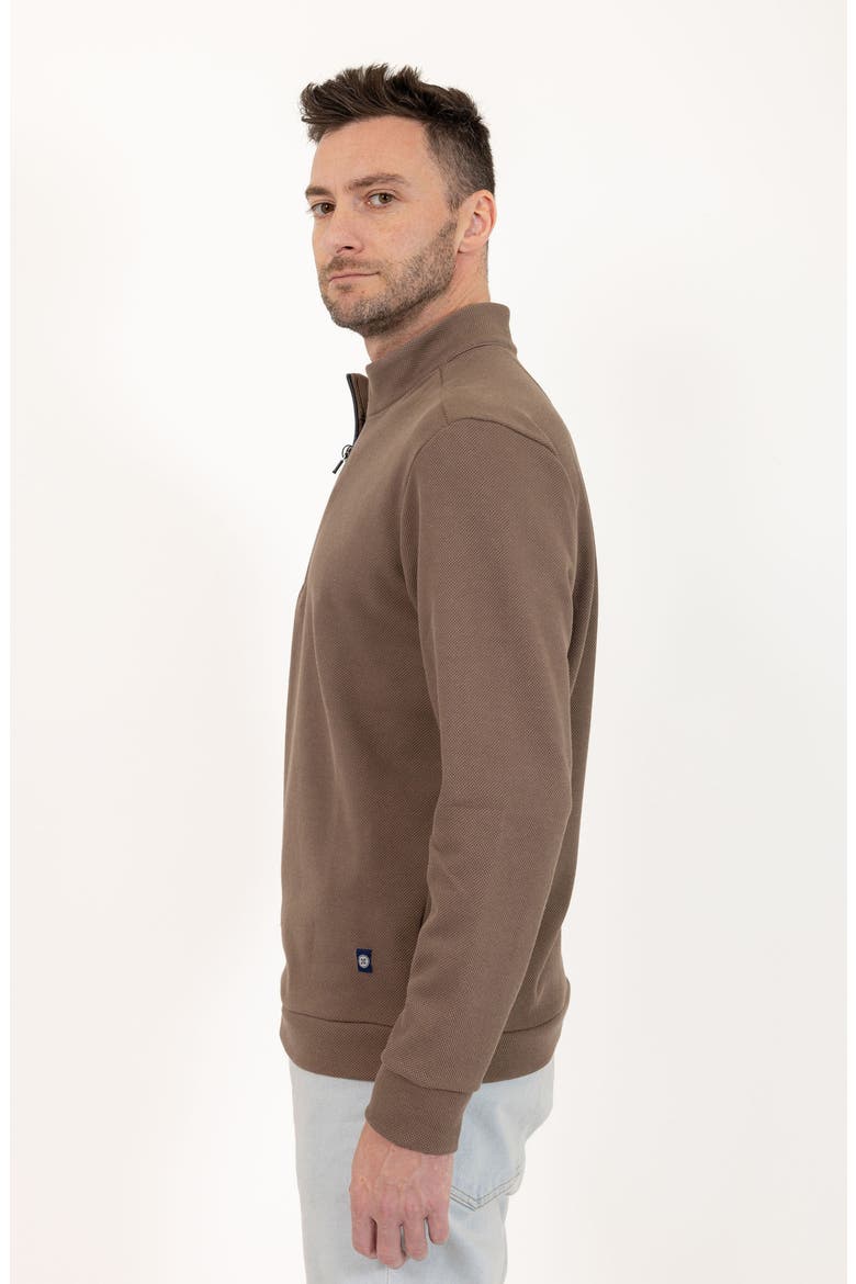 Casual Quarter Zip Pullover Sweater, Alternate, color, BROWN