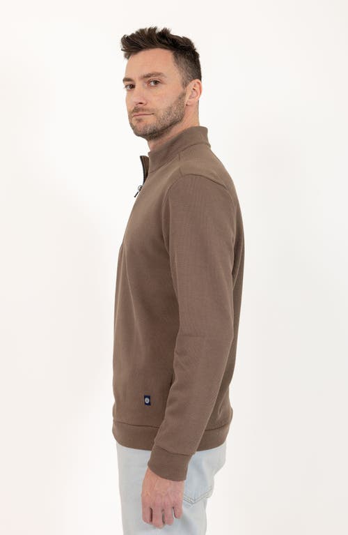 Pino By Pinoporte Casual Quarter Zip Pullover Sweater In Brown