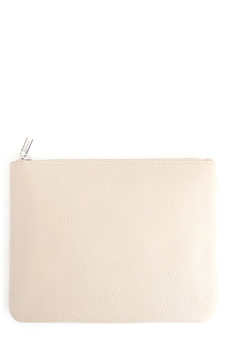 Leather Zip Travel Pouch, Main, color, TAUPE