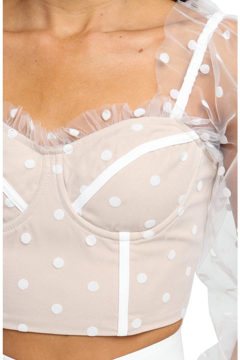 Varinka Long Sleeve Crop Top, Alternate, color, WHITE