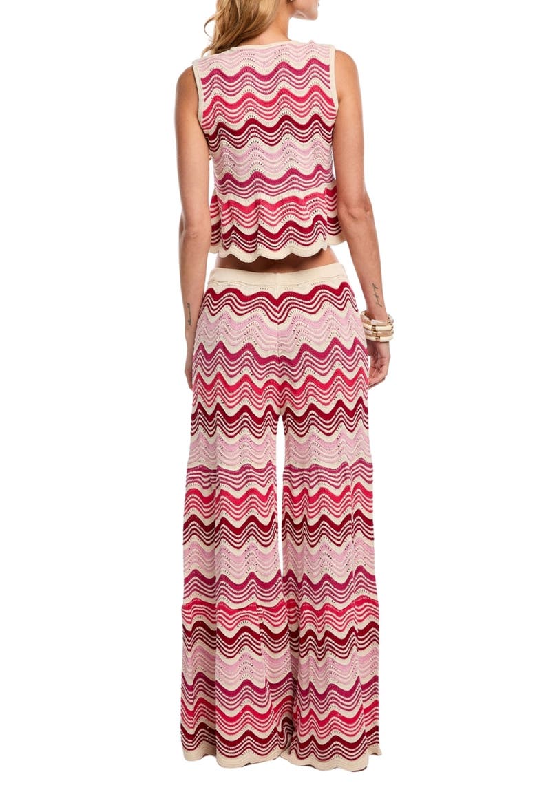Kari Tie Front Crop Pointelle Cover-Up Top, Alternate, color, PINK
