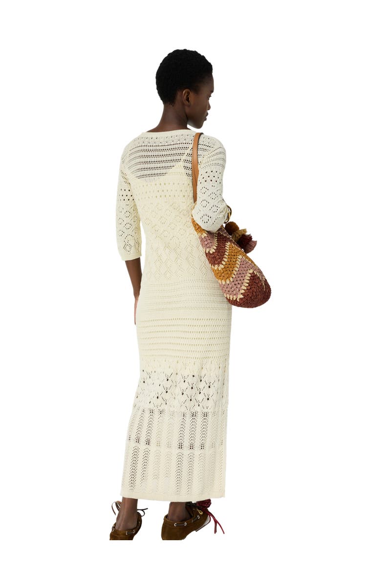 Riana Crochet Maxi Dress, Alternate, color, Ecru