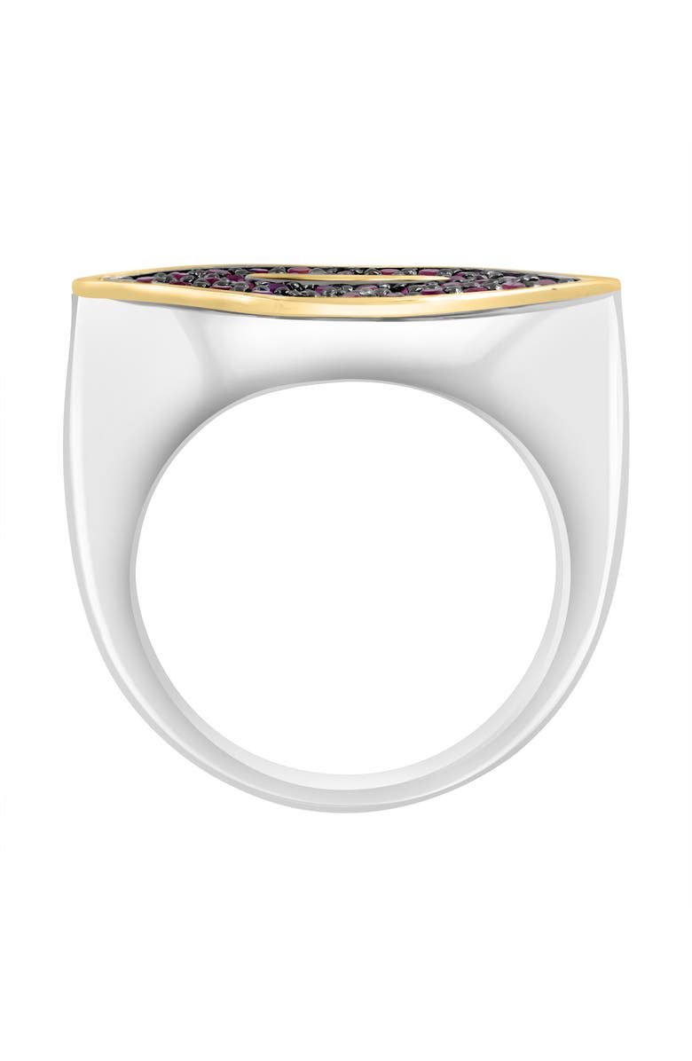 EFFY Sterling Silver & 14K Gold Pavé Ruby Lip Ring, Alternate, color, Red