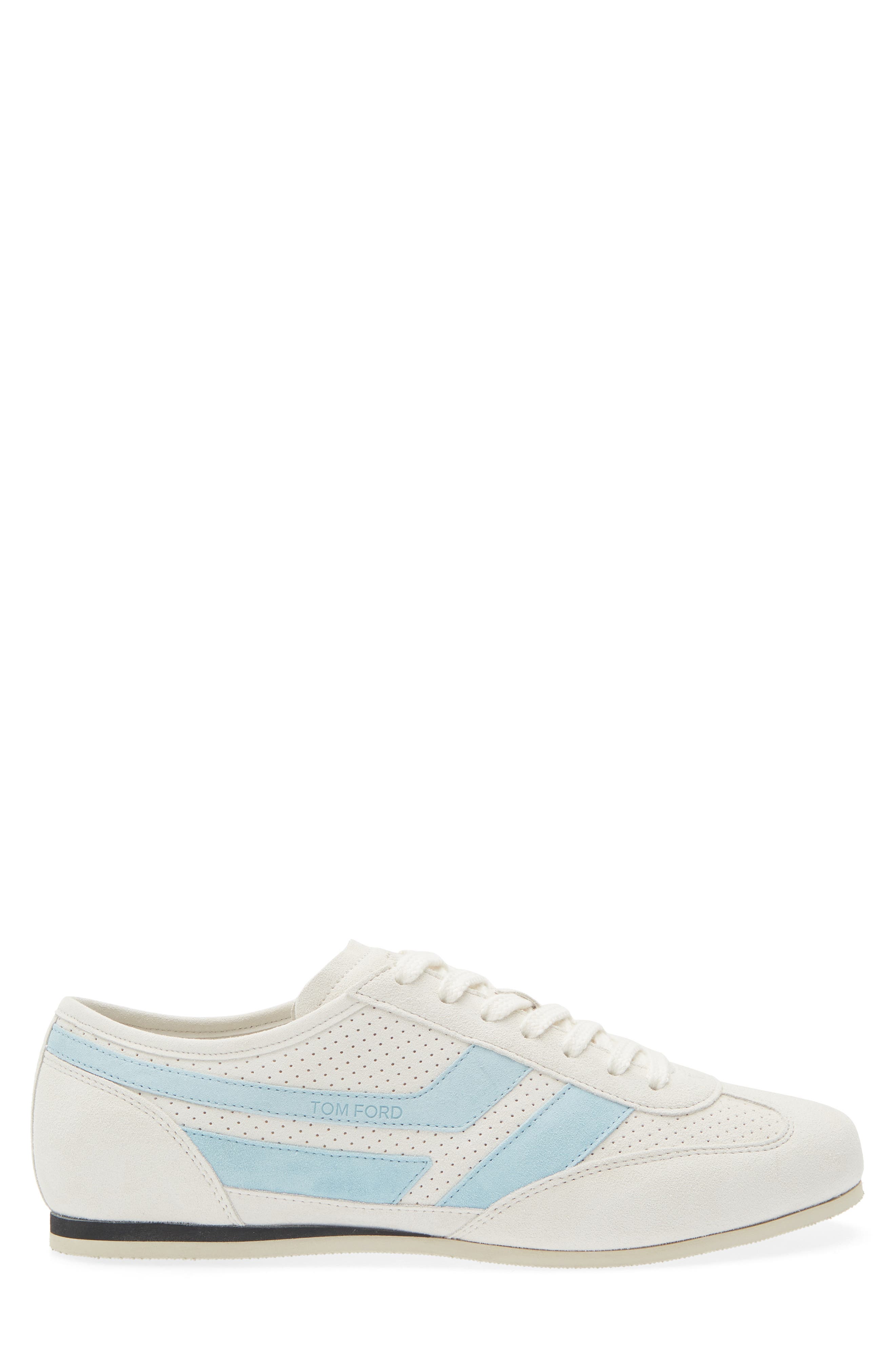 TOM FORD Brook Perforated Sneaker, Alternate, color, Cream/ Light Blue/ White
