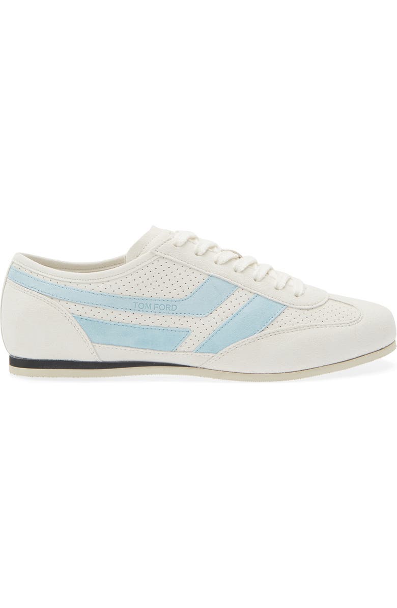 TOM FORD Brook Perforated Sneaker, Alternate, color, Cream/ Light Blue/ White