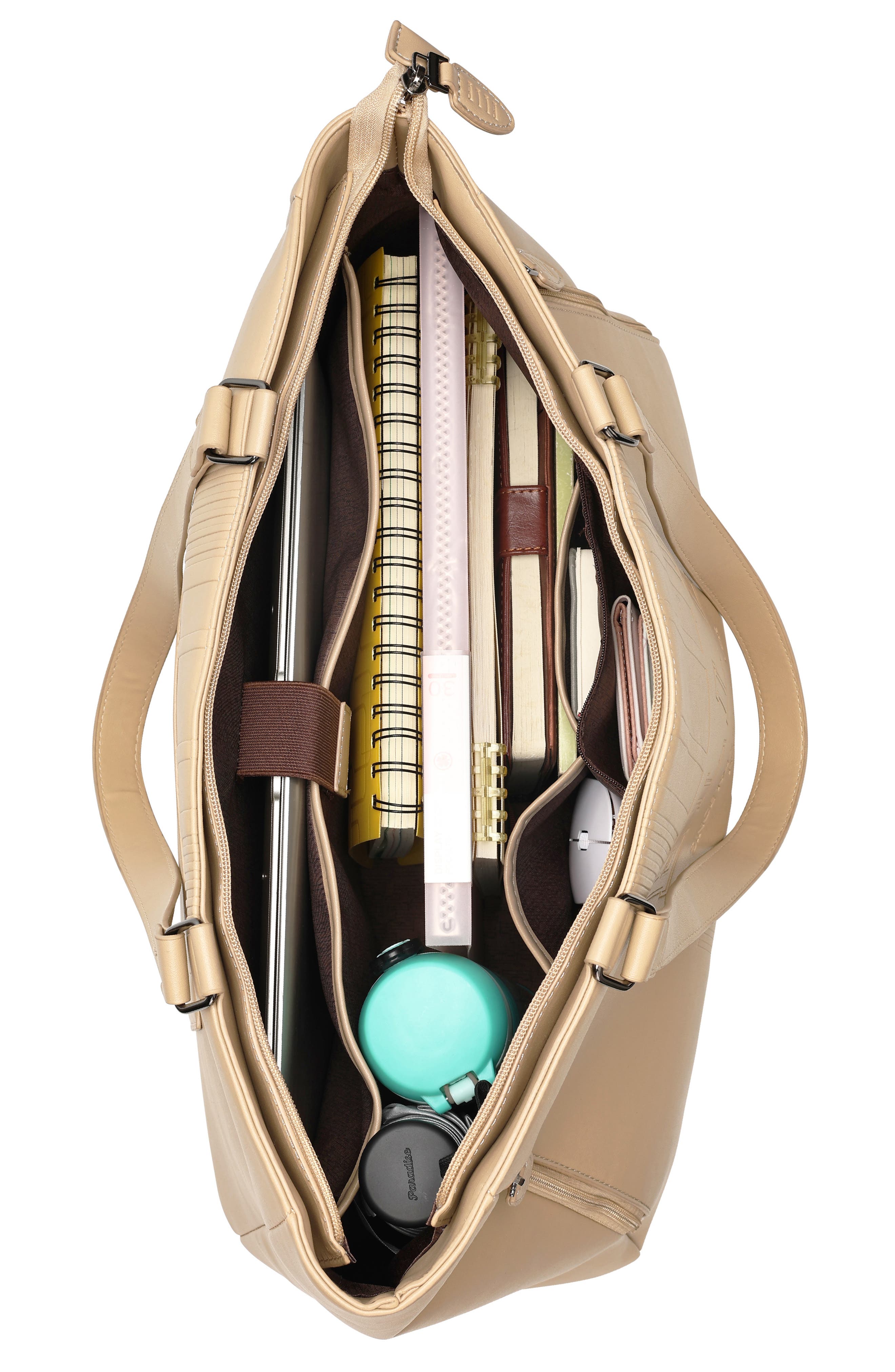 ELLE Roamer 24L Vegan Leather Weekender Duffel Bag, Alternate, color, Nude