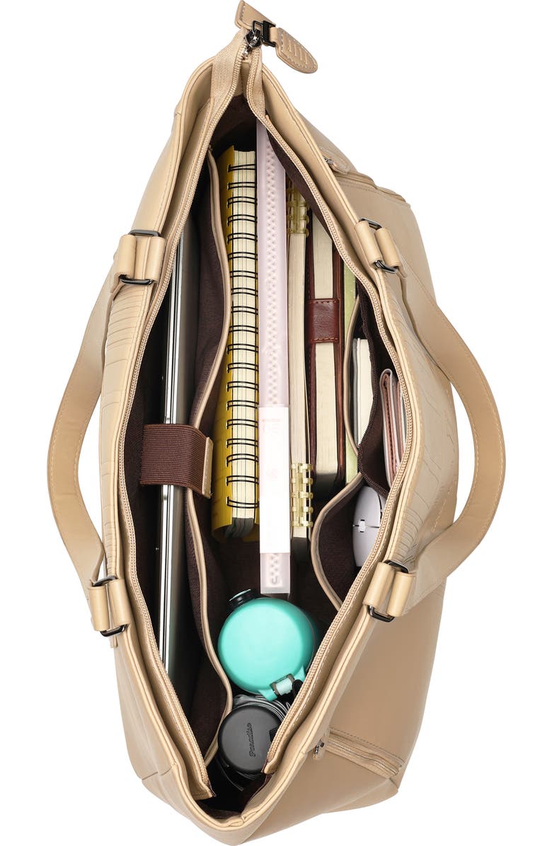 ELLE Roamer 24L Vegan Leather Weekender Duffel Bag, Alternate, color, Nude