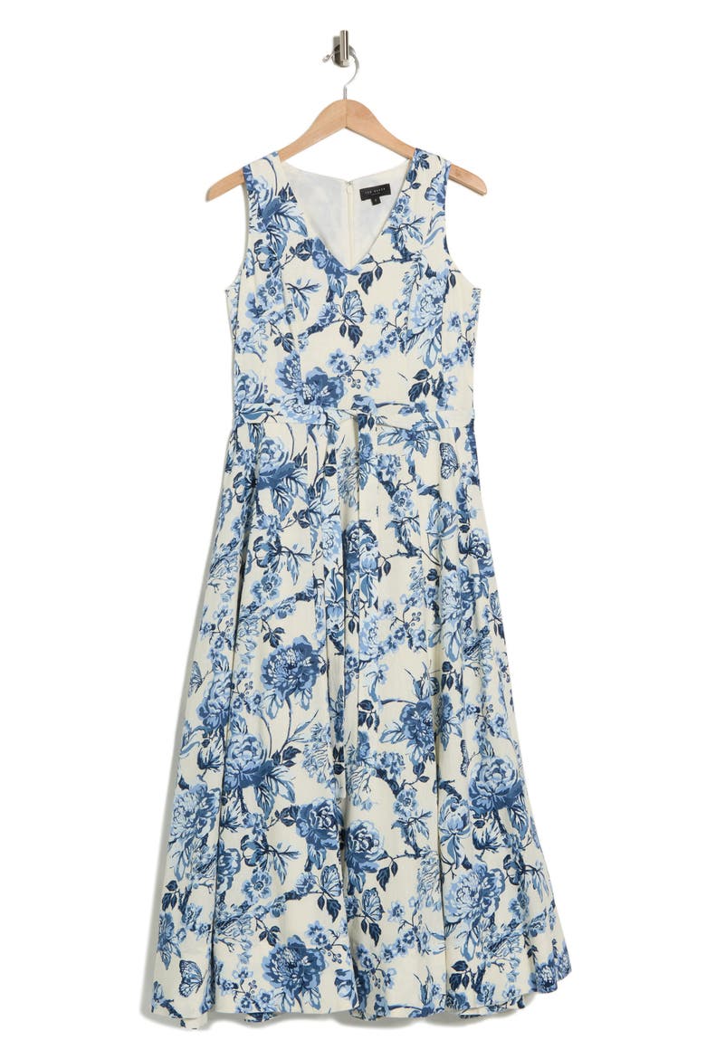 Sleeveless V-Neck Maxi Dress, Alternate, color, VANILLA ICE