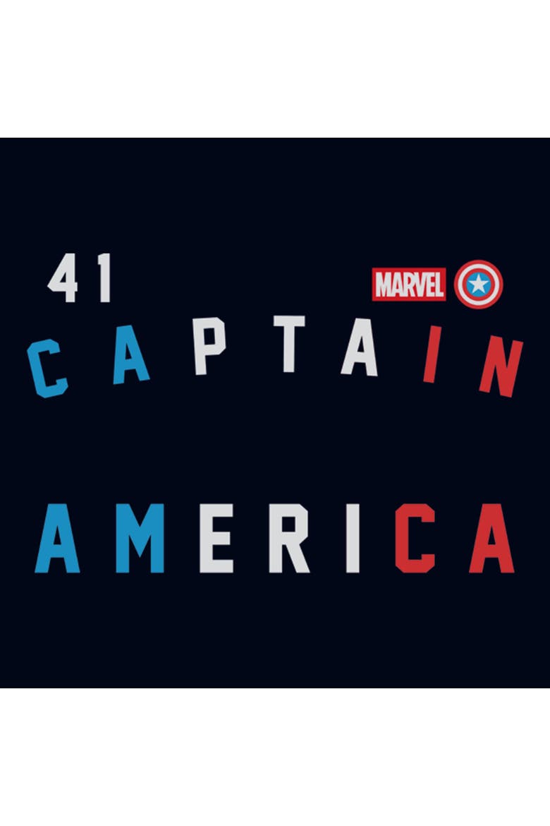 Girl's Marvel Forty One Captain  Graphic T-Shirt, Alternate, color, Navy Blue