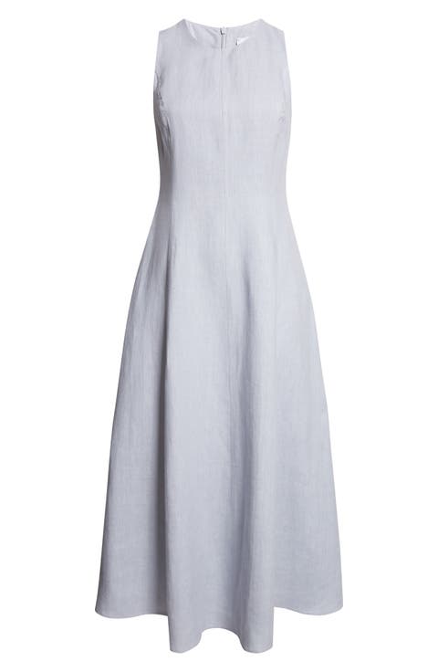 Sleeveless Linen Midi Dress