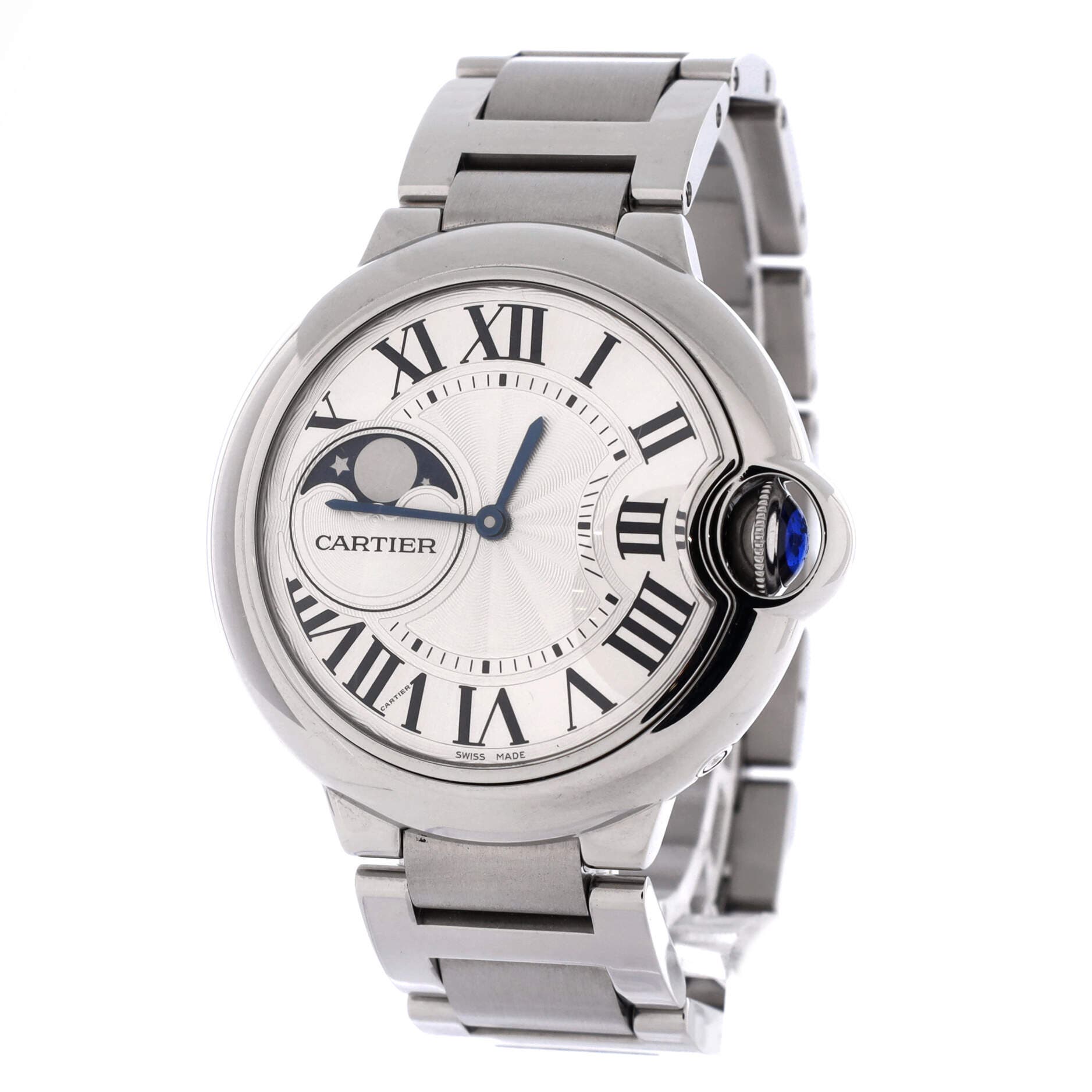 Ballon Bleu de Cartier Moonphase Automatic Watch Stainless Steel 37, Alternate, color, Metallic Silver