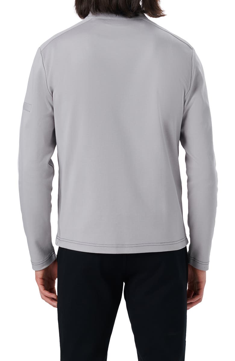 Bugatchi Cotton Quarter Zip Pullover, Alternate, color, Cement