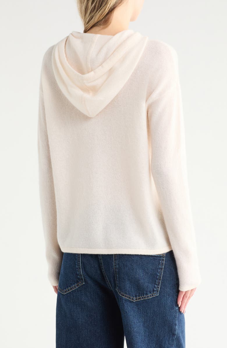 Nordstrom Cashmere Sweater Hoodie, Alternate, color, Ivory Pristine