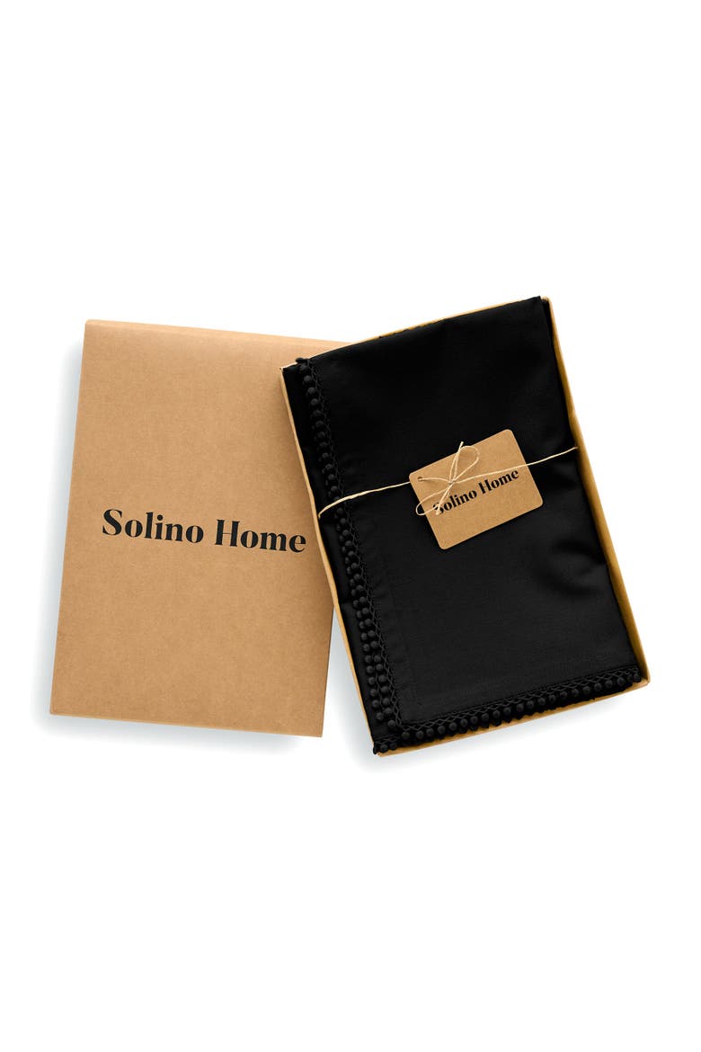 Linen Dinner Napkins Set of 4, 20 x 20" - Maddie, Alternate, color, Black